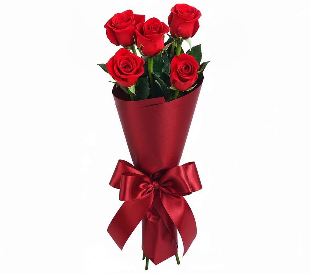 Букет 5 Красных роз Эдлесс Лав в Поселке дома отдыха Бекасово