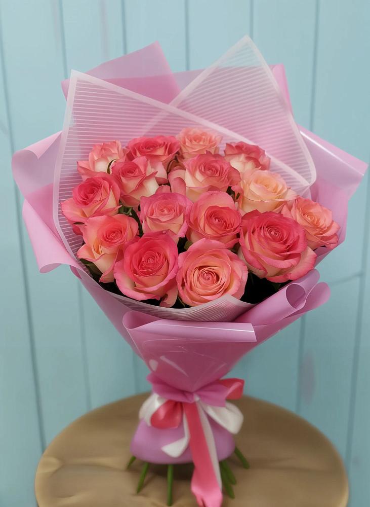 Букет 15 Розовых роз Равель в Поселке дома отдыха Бекасово