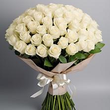 Букет 101 беля роза Белоснежка в Поселке дома отдыха Бекасово
