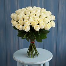 Букет 51 Белая роза Эдлесс Лав в Поселке дома отдыха Бекасово