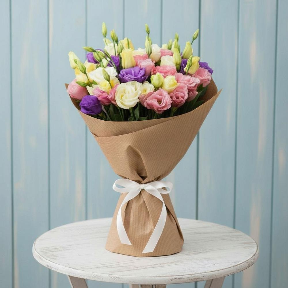 Букет цветов из: Лизиантусы в Поселке дома отдыха Бекасово