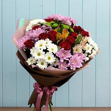 Букет цветов из:  Розы, Хризантемы и Альстромерии #REPLACE_PRED# Поселке дома отдыха Бекасово