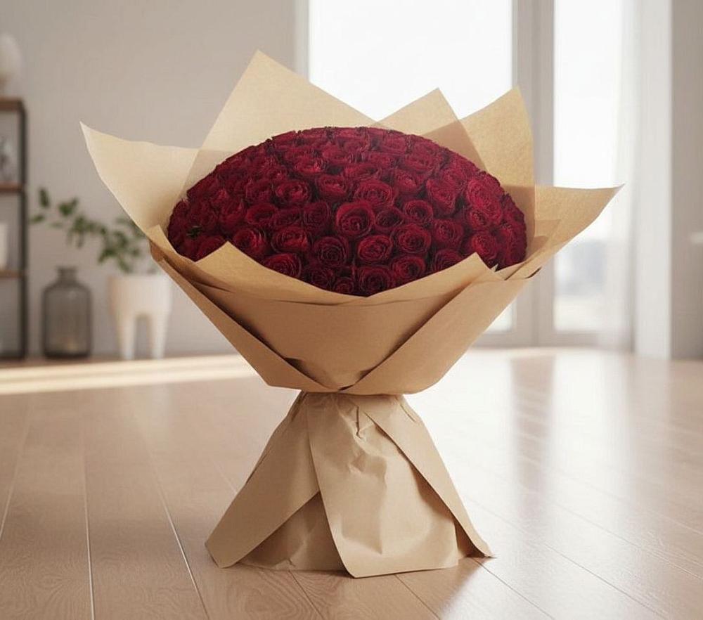 Букет 101 Красная роза в Поселке дома отдыха Бекасово