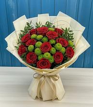 Букет цветов из:  Розы и Хризантемы в Поселке дома отдыха Бекасово