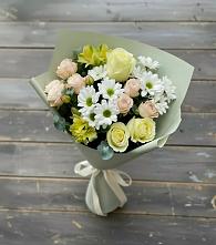 Букет цветов из:  Альстромерии, Розы и Хризантемы в Поселке дома отдыха Бекасово