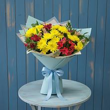 Букет цветов из:  Альстромерии и Хризантемы в Поселке дома отдыха Бекасово