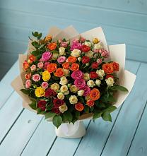Букет Микс из разноцветных кустовых роз #REPLACE_PRED# Поселке дома отдыха Бекасово