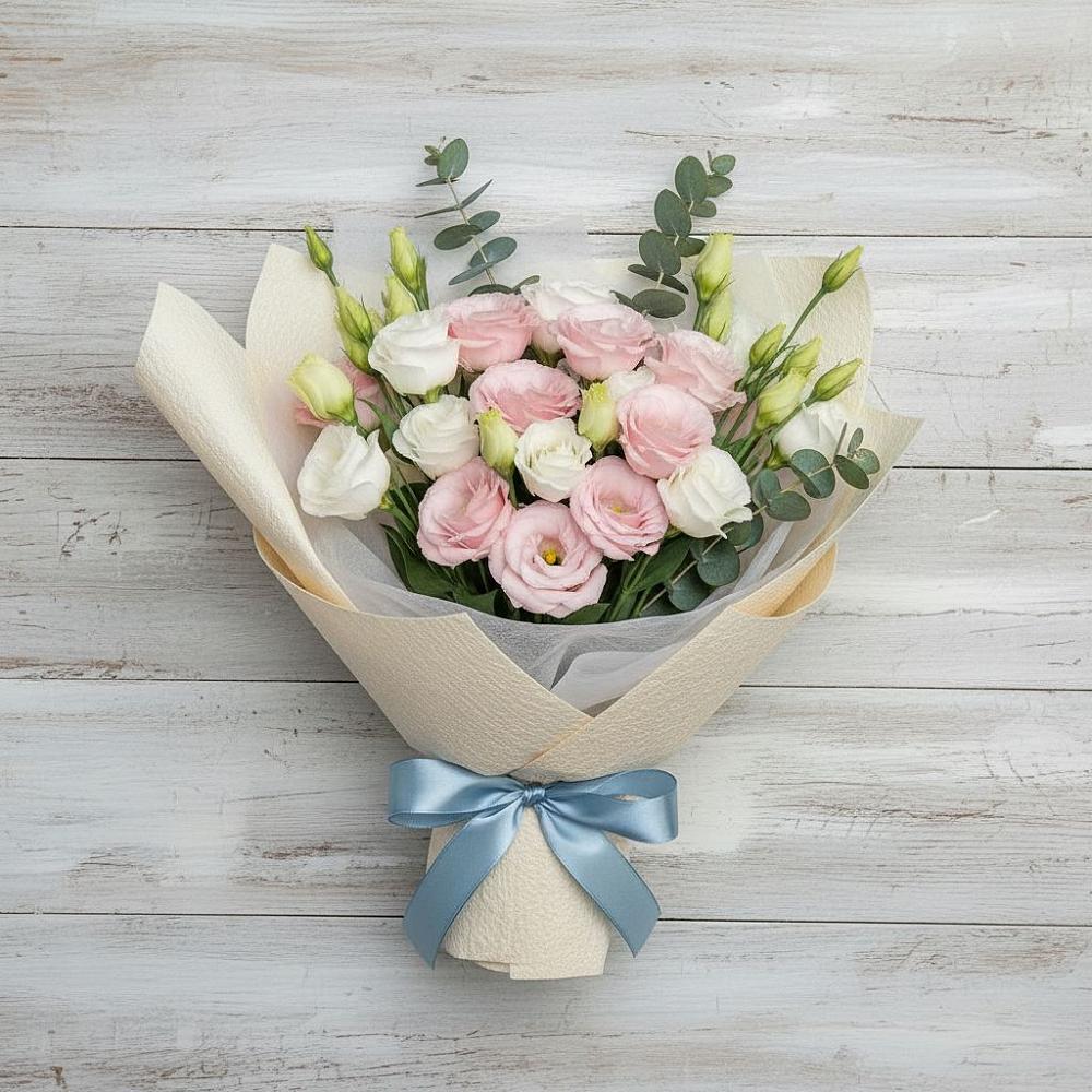 Букет цветов из: Лизиантусы в Поселке дома отдыха Бекасово